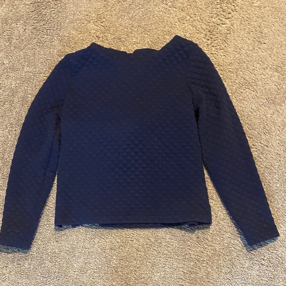 J Crew Quilted Navy Hoodie